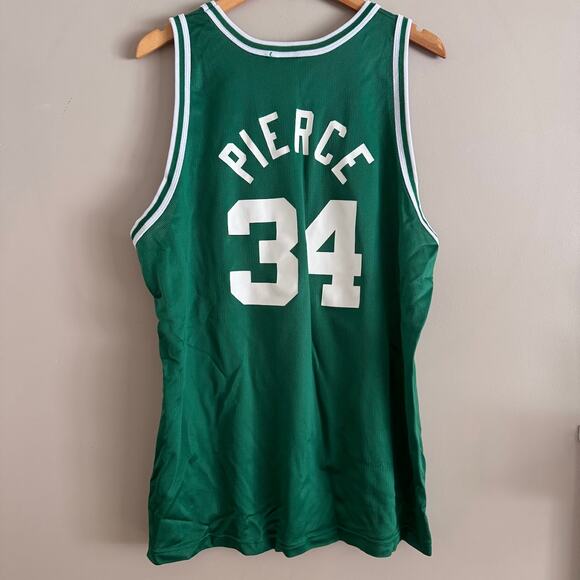 Vintage Champion Celtics Green Paul Pierce #34 Basketball Jersey Size 48 - Picture 2 of 5